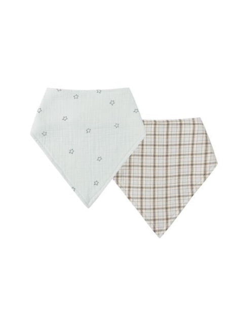 Blue Plaid + Twinkle Bandana Scarf 2pk