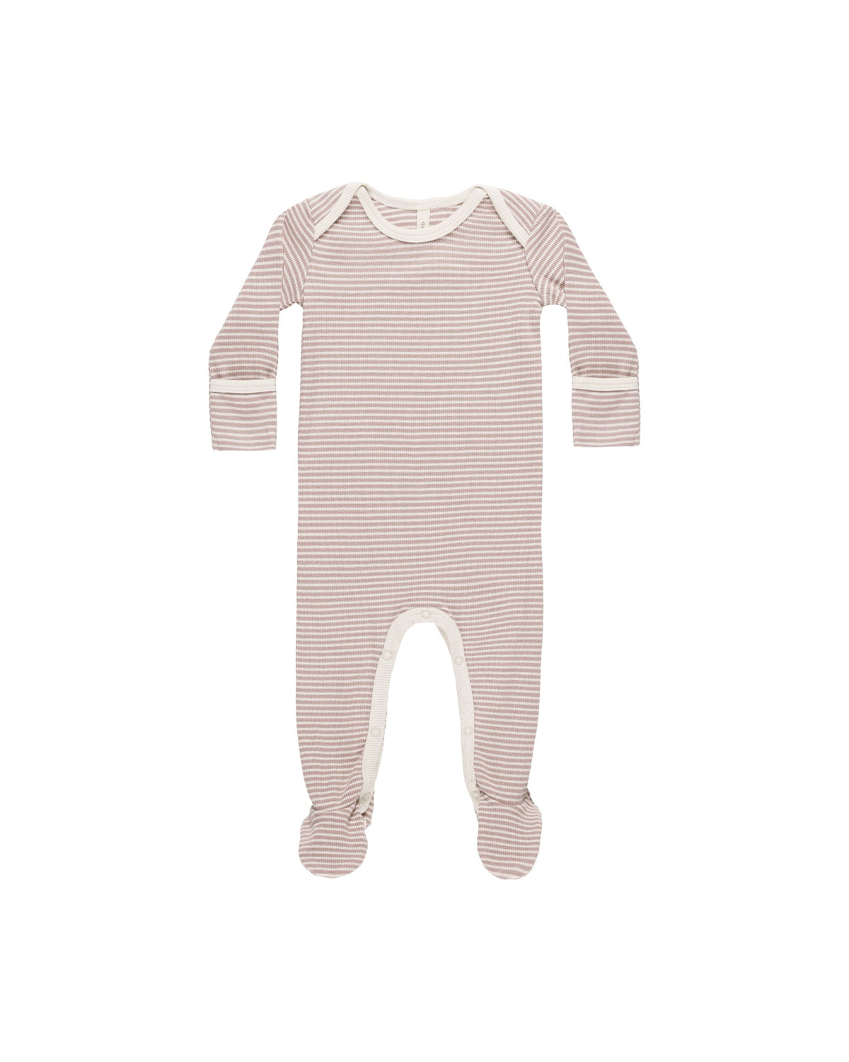 Mauve Stripe Ribbed Footie