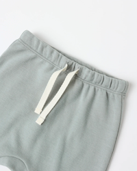 Steel Blue Wrap Top + Footed Pant Set