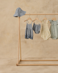 Marine Gingham Floppy Sun Hat