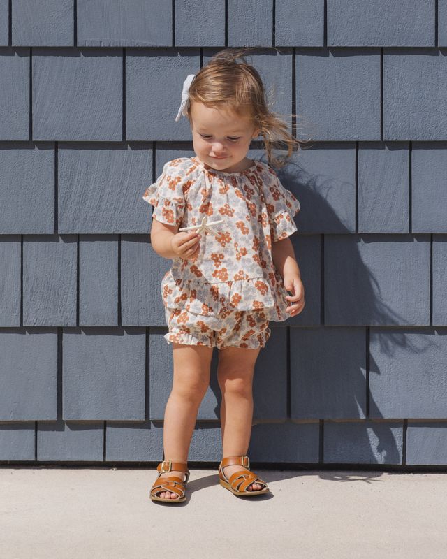 Americana Floral Butterfly Top + Bloomer Set