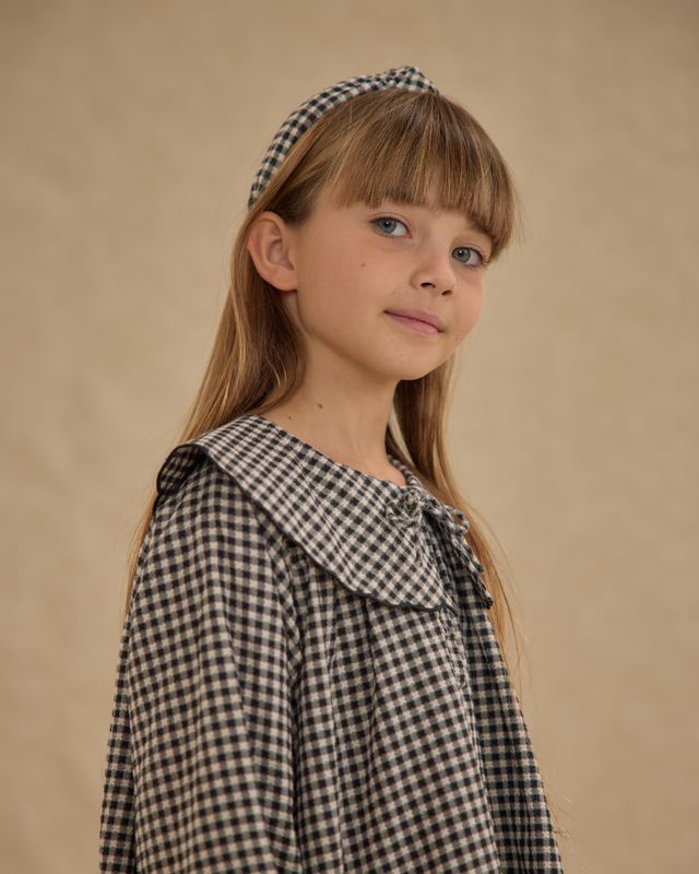 Black Gingham Knotted Headband