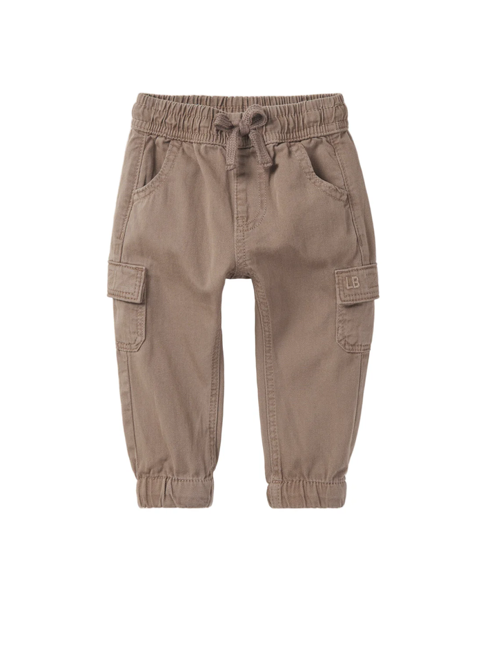 Mushroom Cotton Twill Cargo Jogger