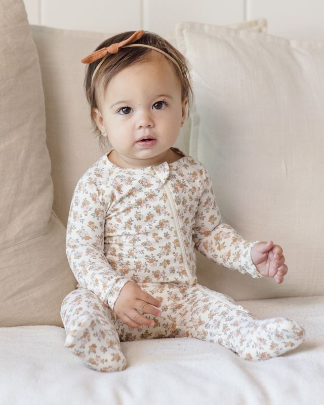 Wildflower Bamboo Zip Footie