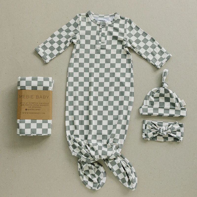Green Checkered Bamboo Swaddle