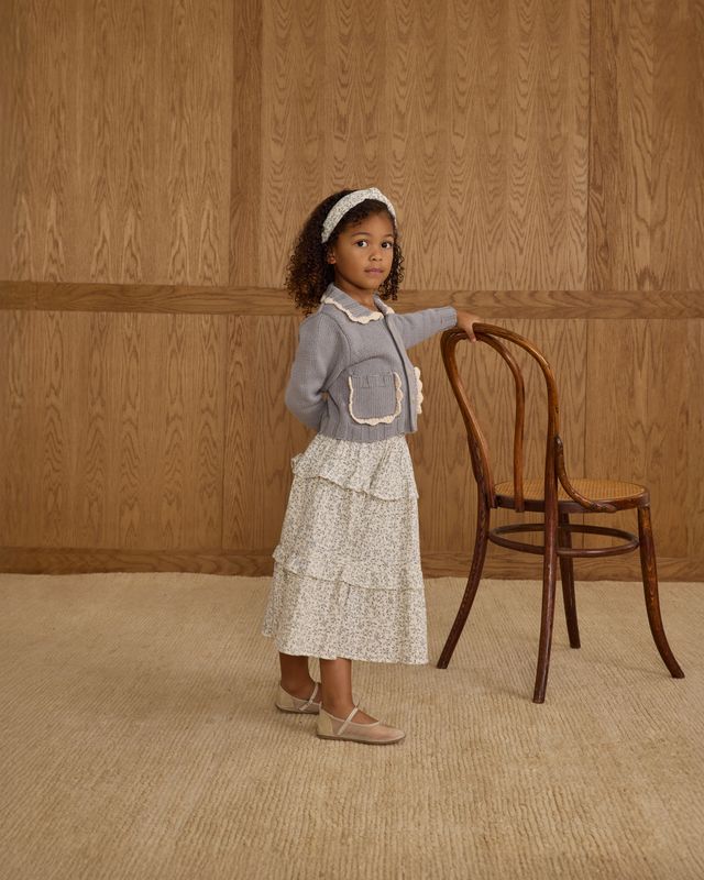 Dusty Blue Collared Cardigan