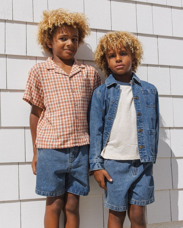 Poppy Gingham Lapel Collar Shirt