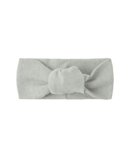 Gray headband with a knot on a white background