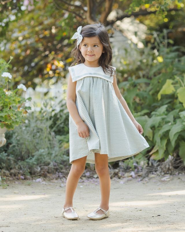 Eucalyptus Check Daisy Dress