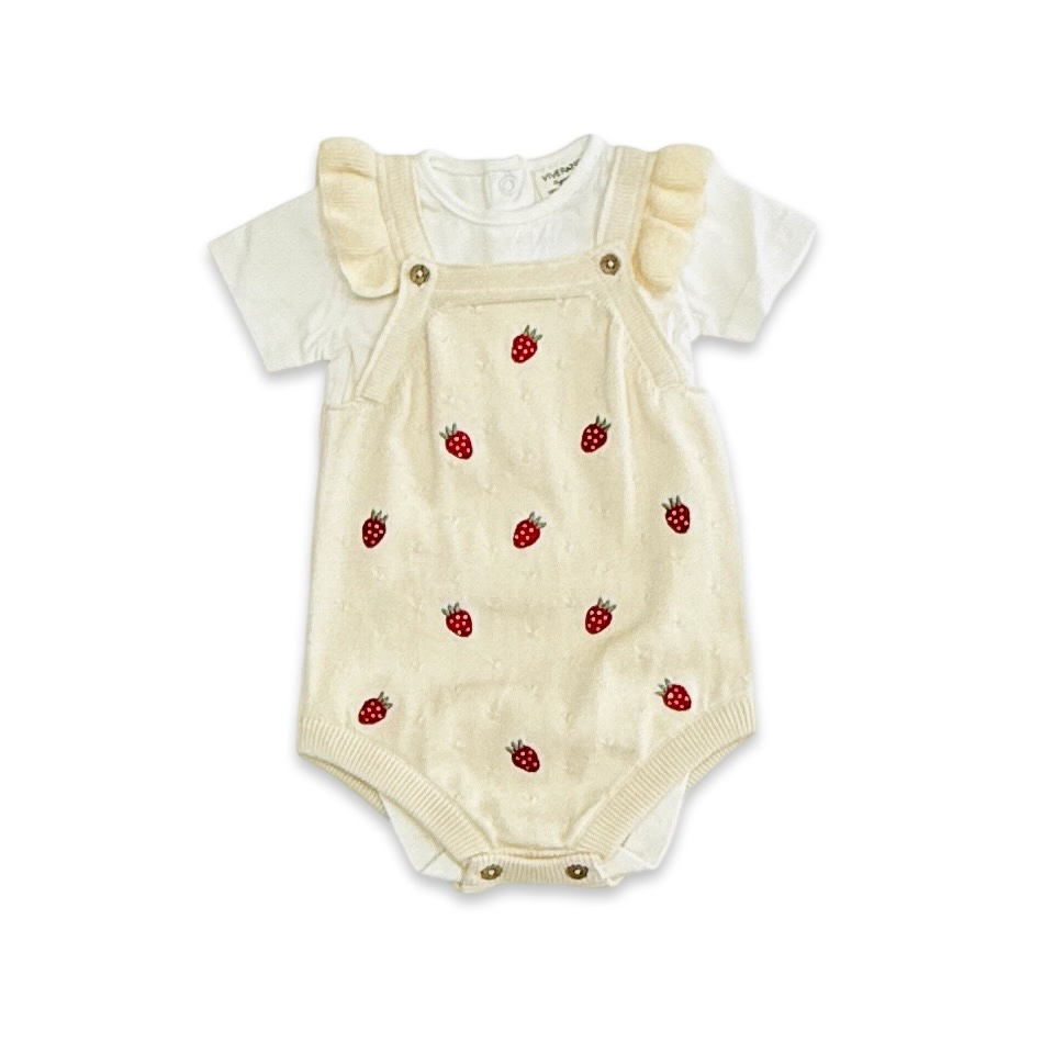 Strawberry Knit Romper