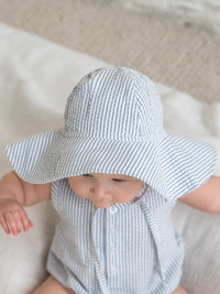 Shore Stripe Seersucker Sun Hat