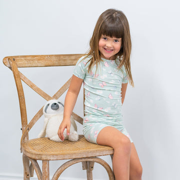 Mint Butterfly Daisy Summer Pajama Set