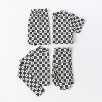 Checkered Lightning Bolt Small Ribbed Pajama Set