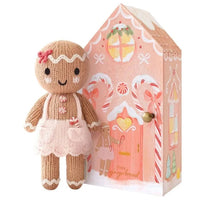 Tiny Gingerbread Sugarplum Knitted Doll