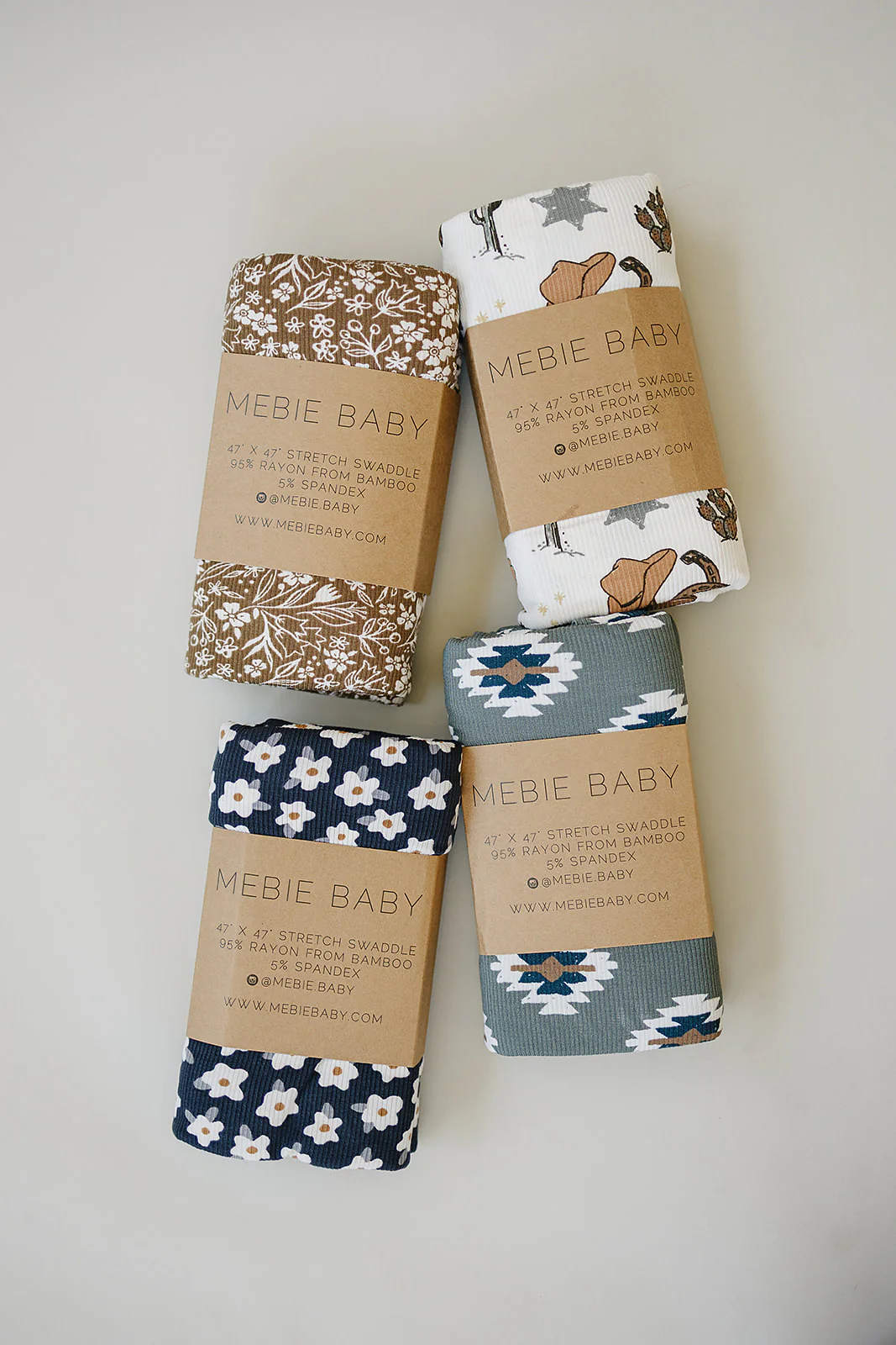 Navy Daisy Bamboo Swaddle