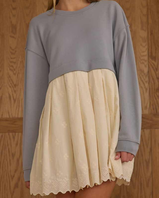 Tween Dusty Blue Sweatshirt Dress