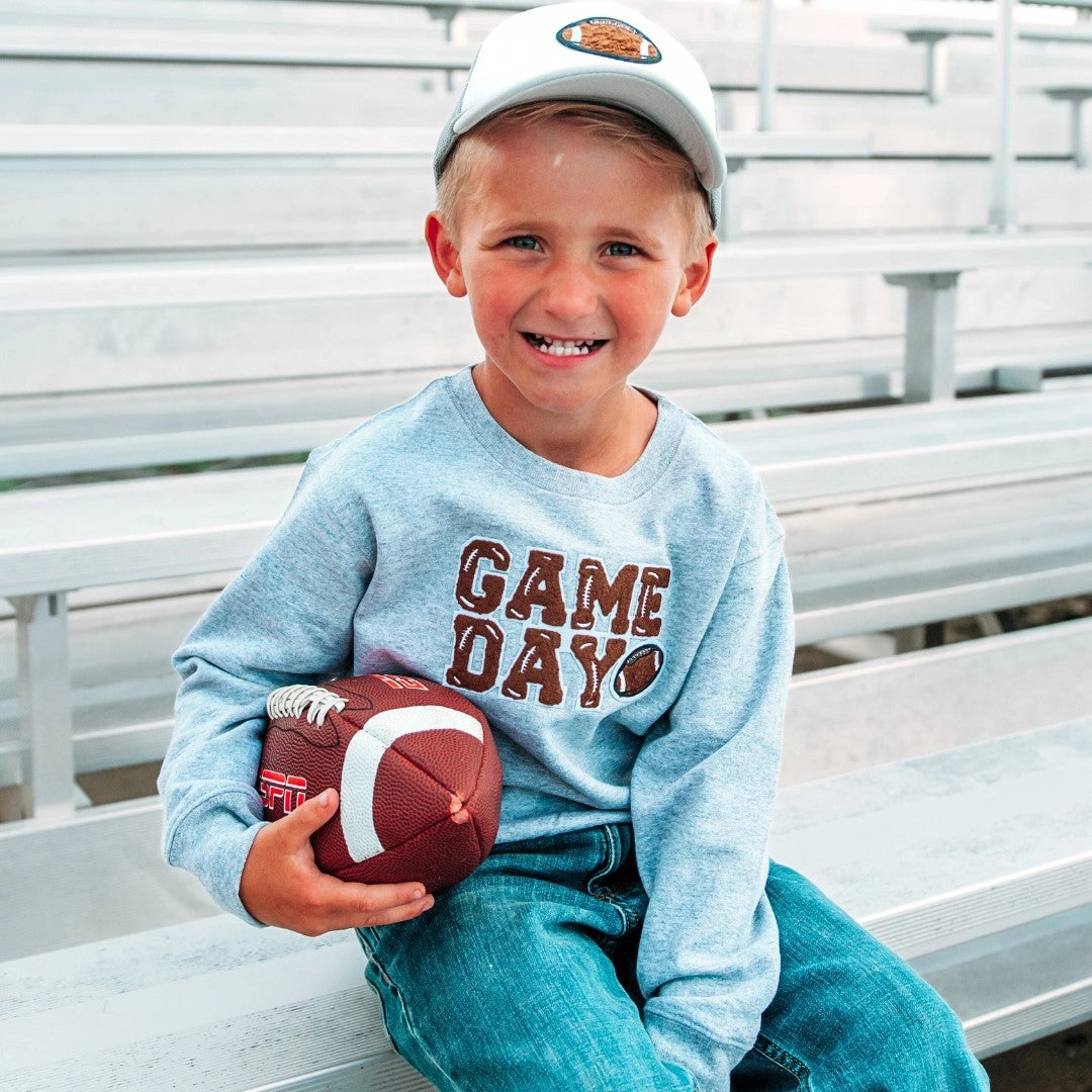 Grey Game Day Patch Pullover