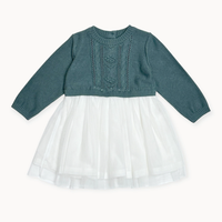 Teal Cable Knit Tutu Dress