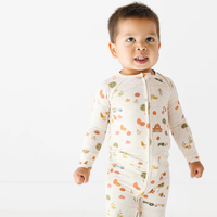 Pumpkin Patch Ribbed Bamboo Zip Romper