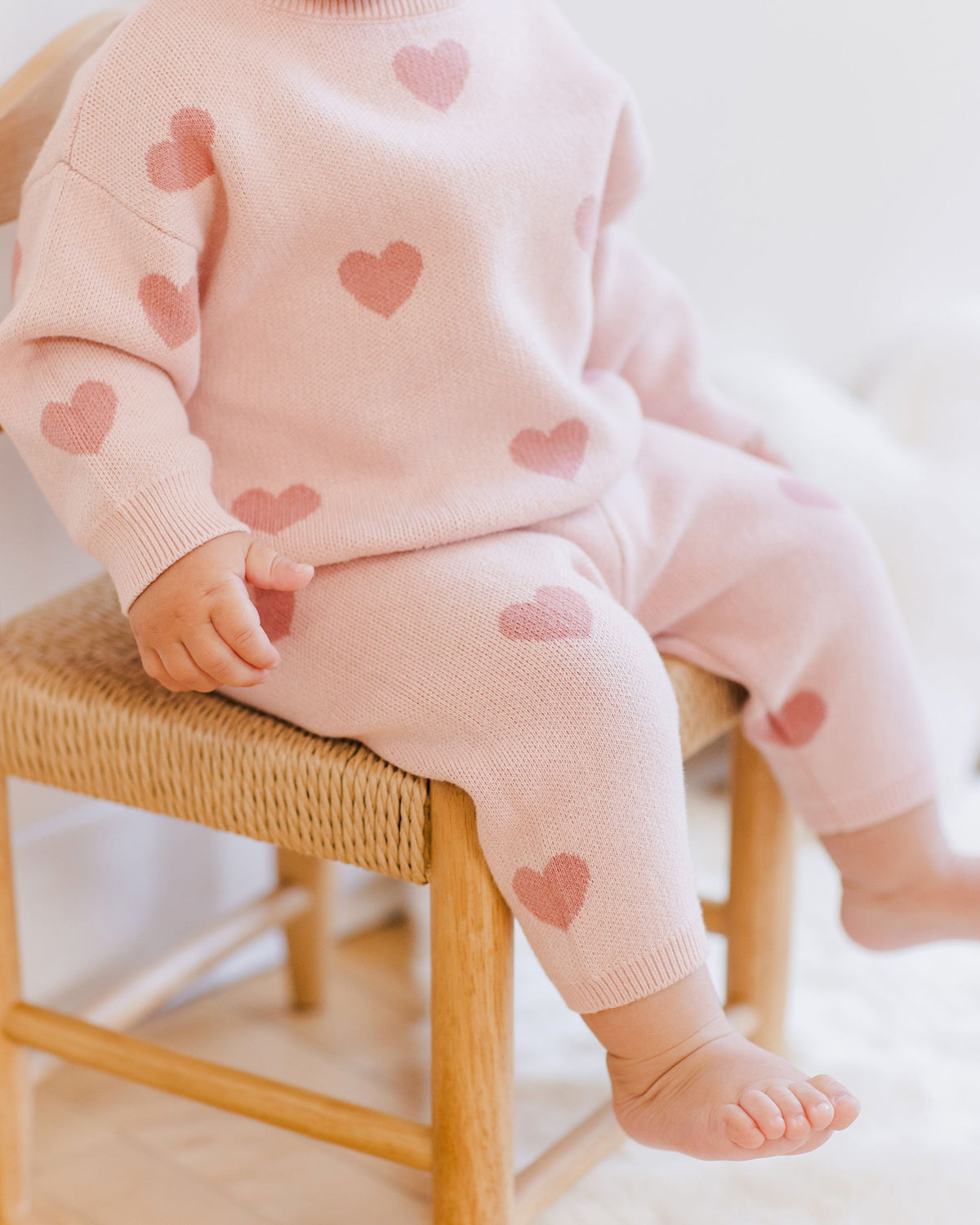 Pink Heart Knit Sweater