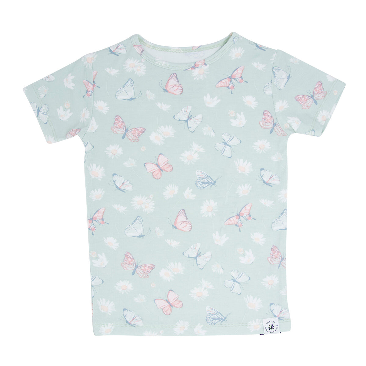 Mint Butterfly Daisy Summer Pajama Set