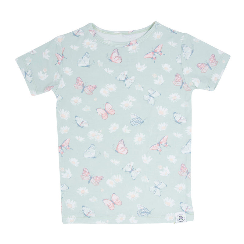 Mint Butterfly Daisy Summer Pajama Set