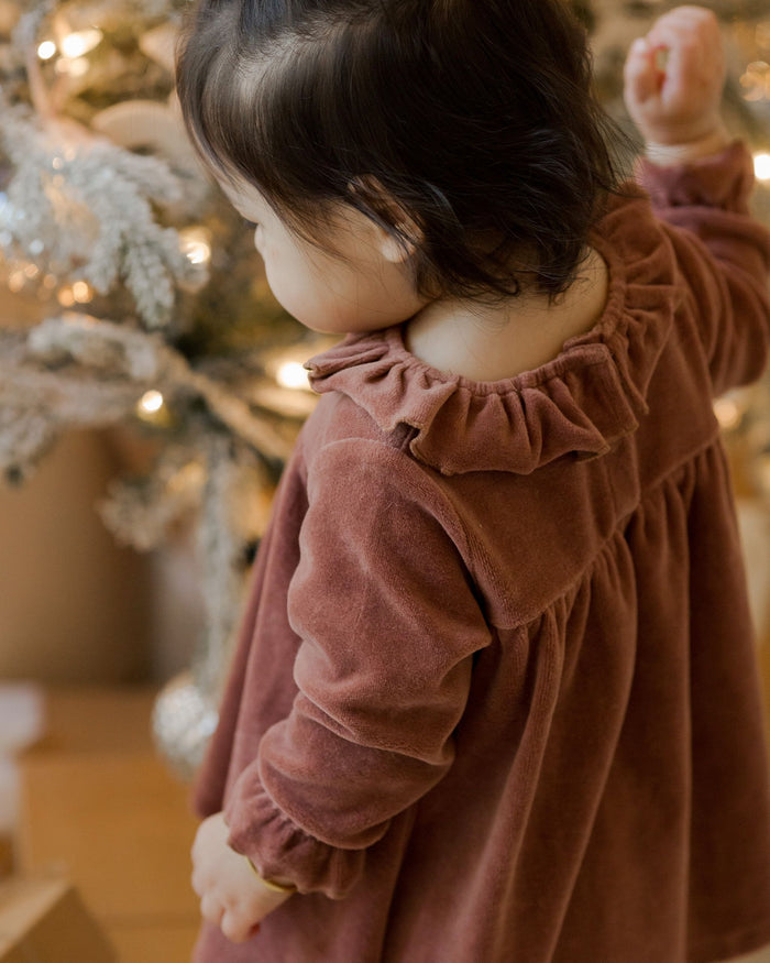 Cranberry Velour Dress