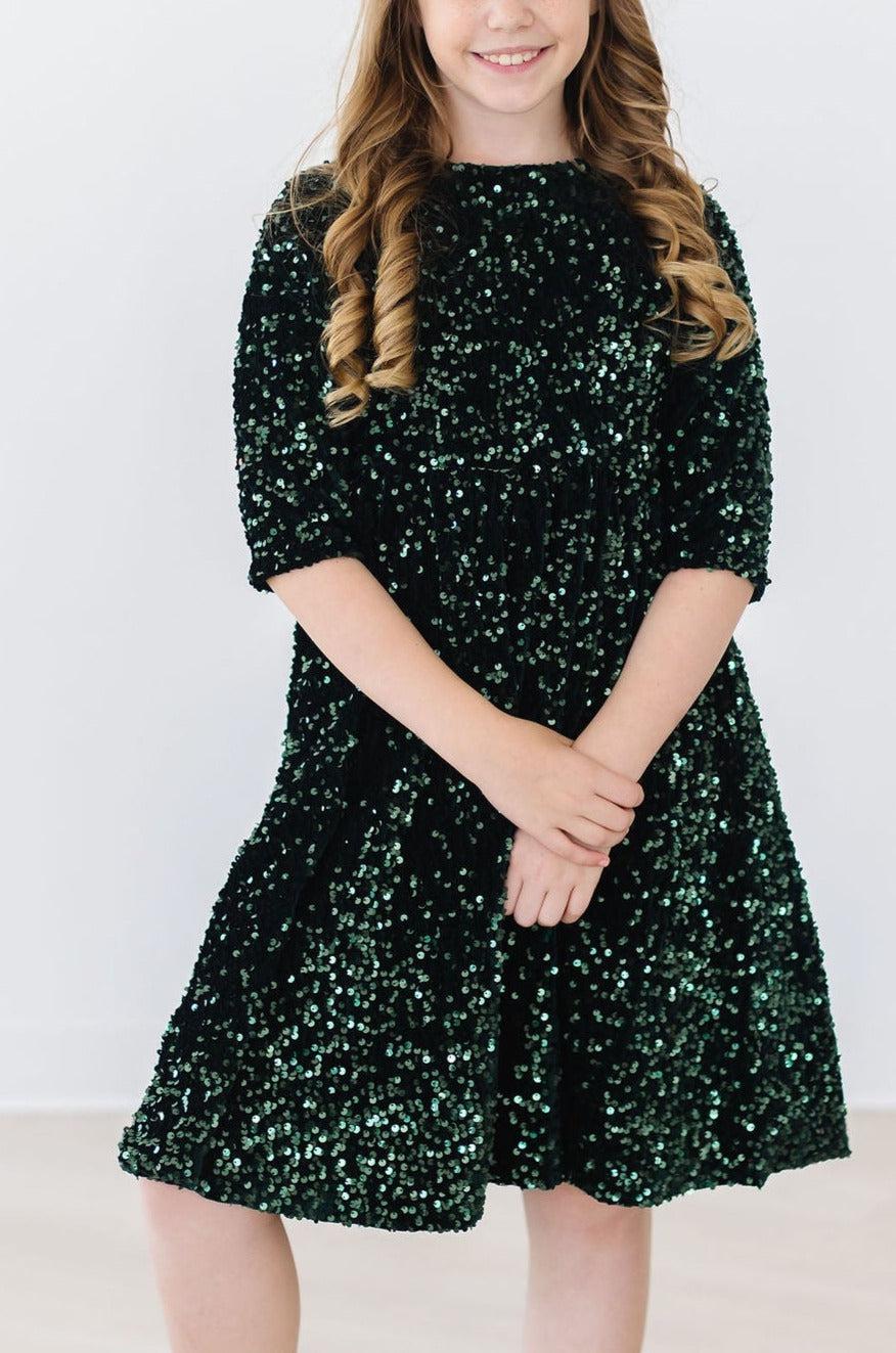 Hunter Green Sequin Dress