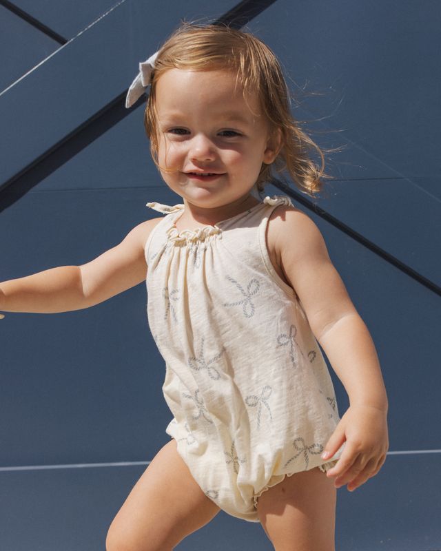 Sailor Bows Shoulder Tie Romper