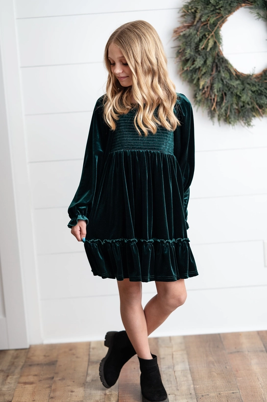 Velvet Smocked Holiday Dress