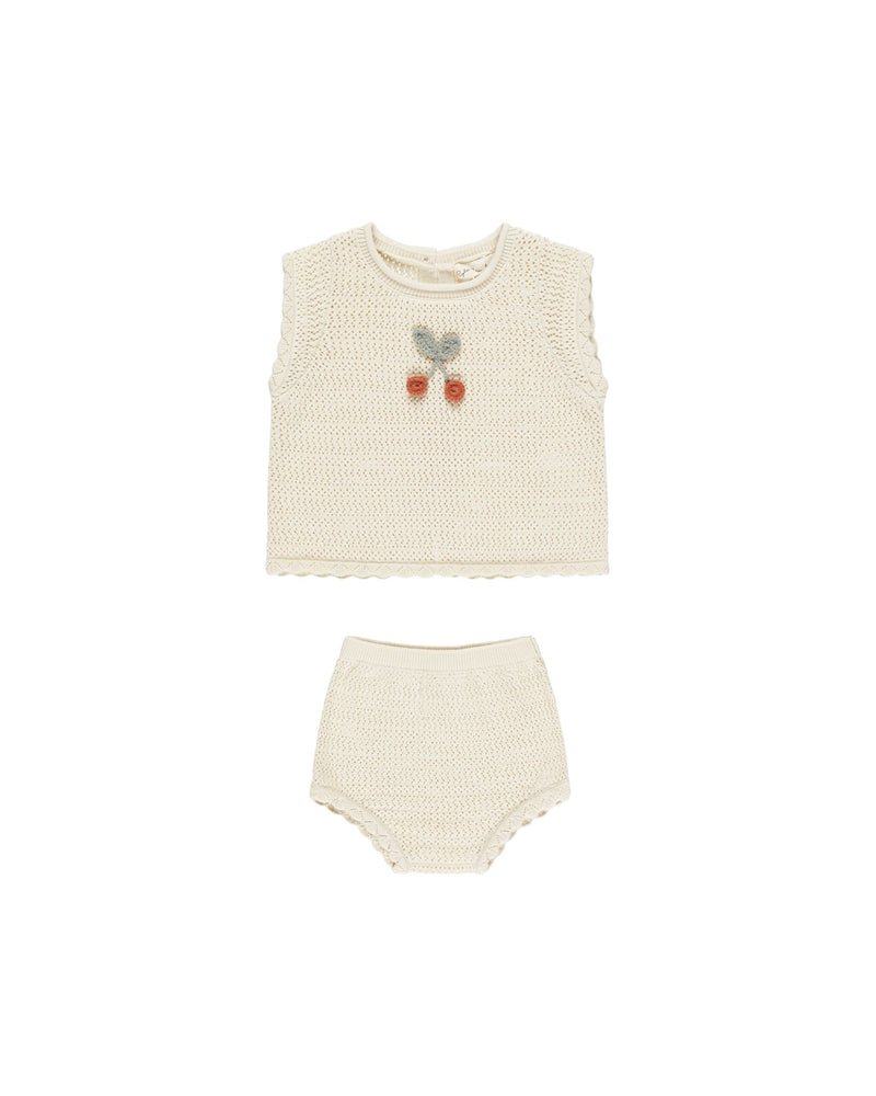 Cherry Knit Baby Set