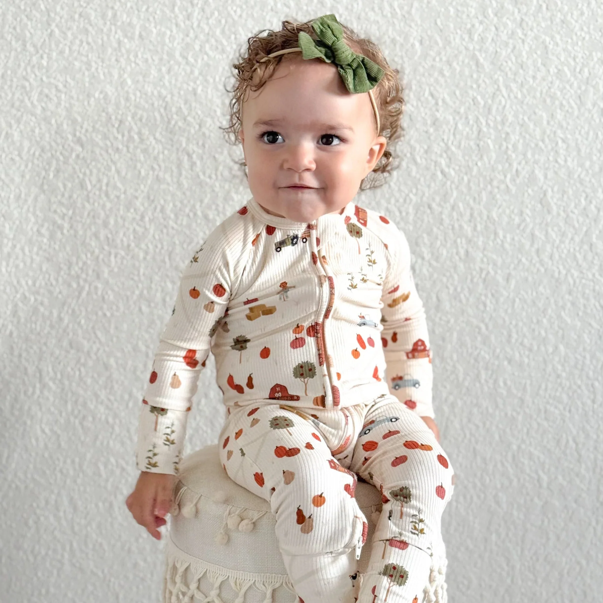 Pumpkin Patch Small Ribbed Zip Romper