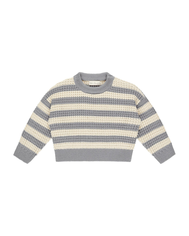 Dusty Blue Stripe Aspen Sweater