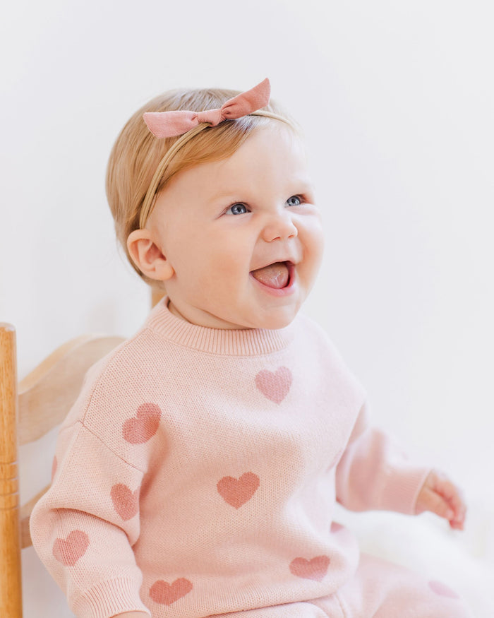 Pink Heart Knit Sweater