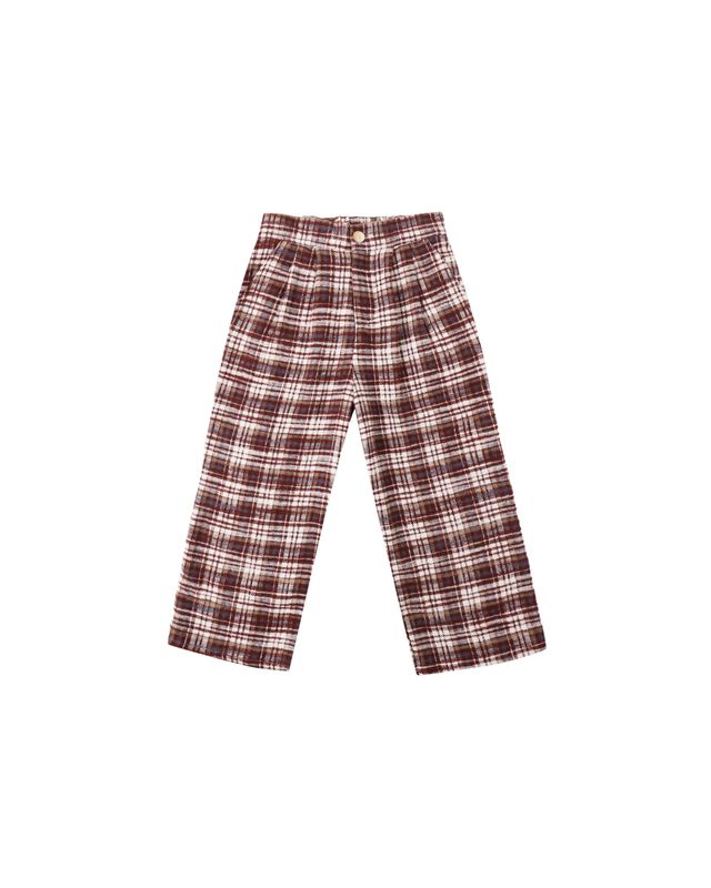 Burgundy Plaid Brooklyn Trouser
