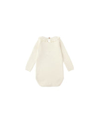 Natural Ruffle Collar Bodysuit