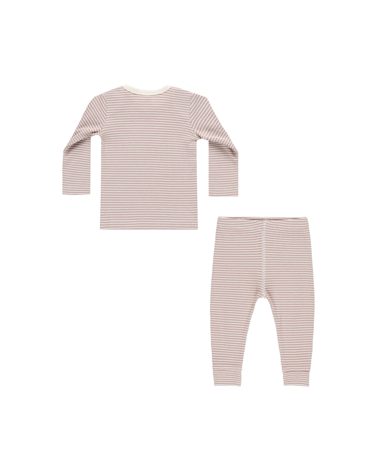 Mauve Stripe Ribbed Tee + Legging Set