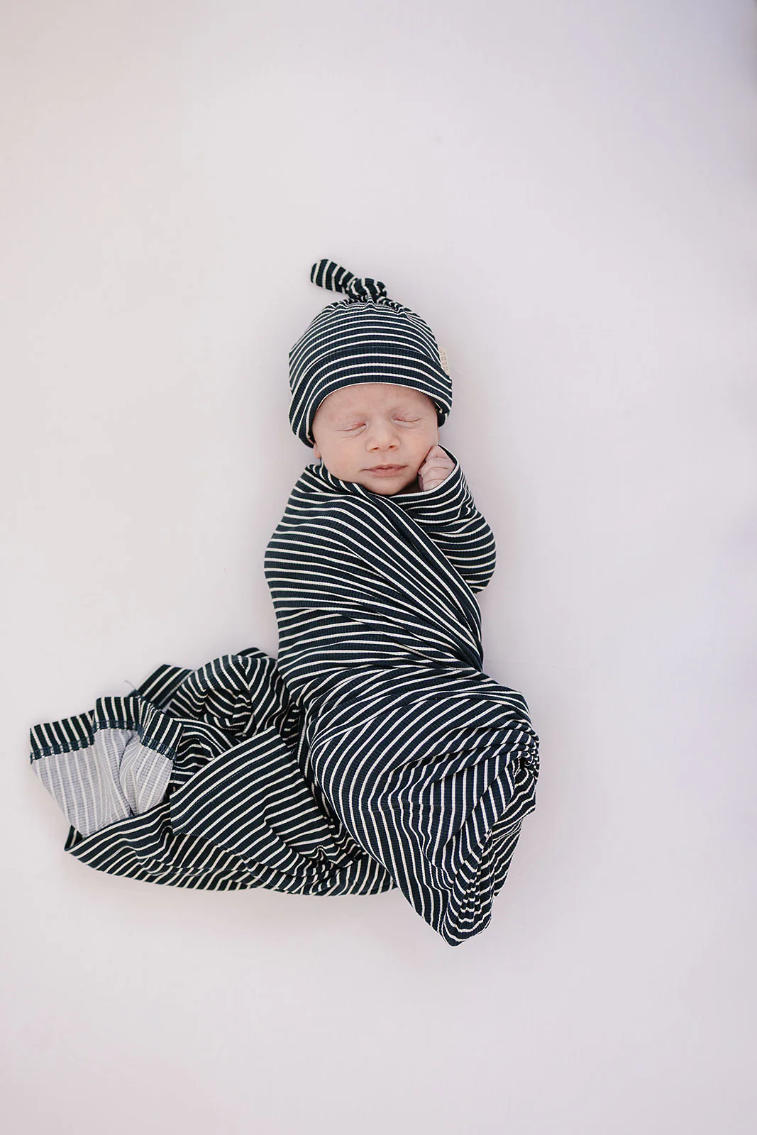 Navy Stripe Bamboo Swaddle