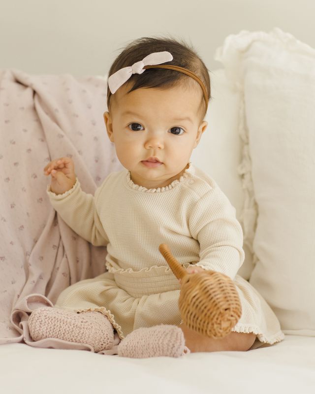 Natural Waffle Long Sleeve Bodysuit