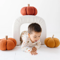 Pumpkin Patch Ribbed Bamboo Zip Romper