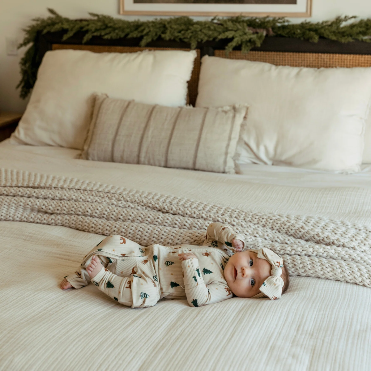 Reindeer Forest Bamboo Zip Romper