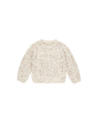 Speckled Cable Knit Sweater