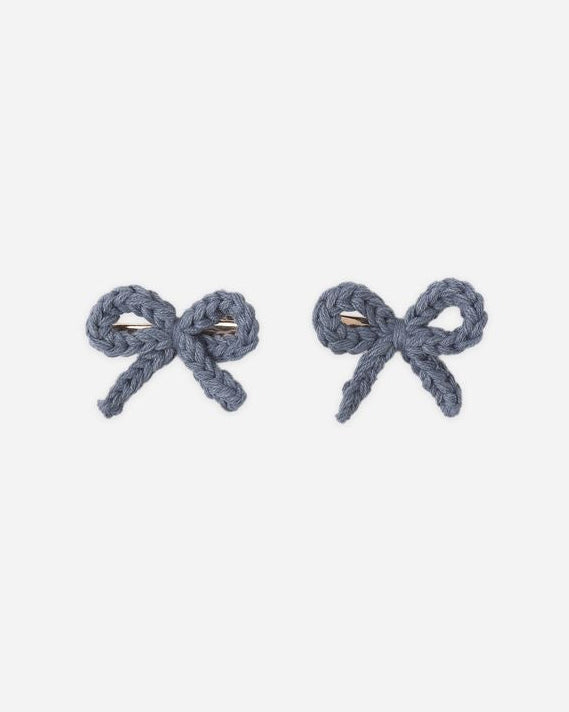 Marine Crochet Bow Clips