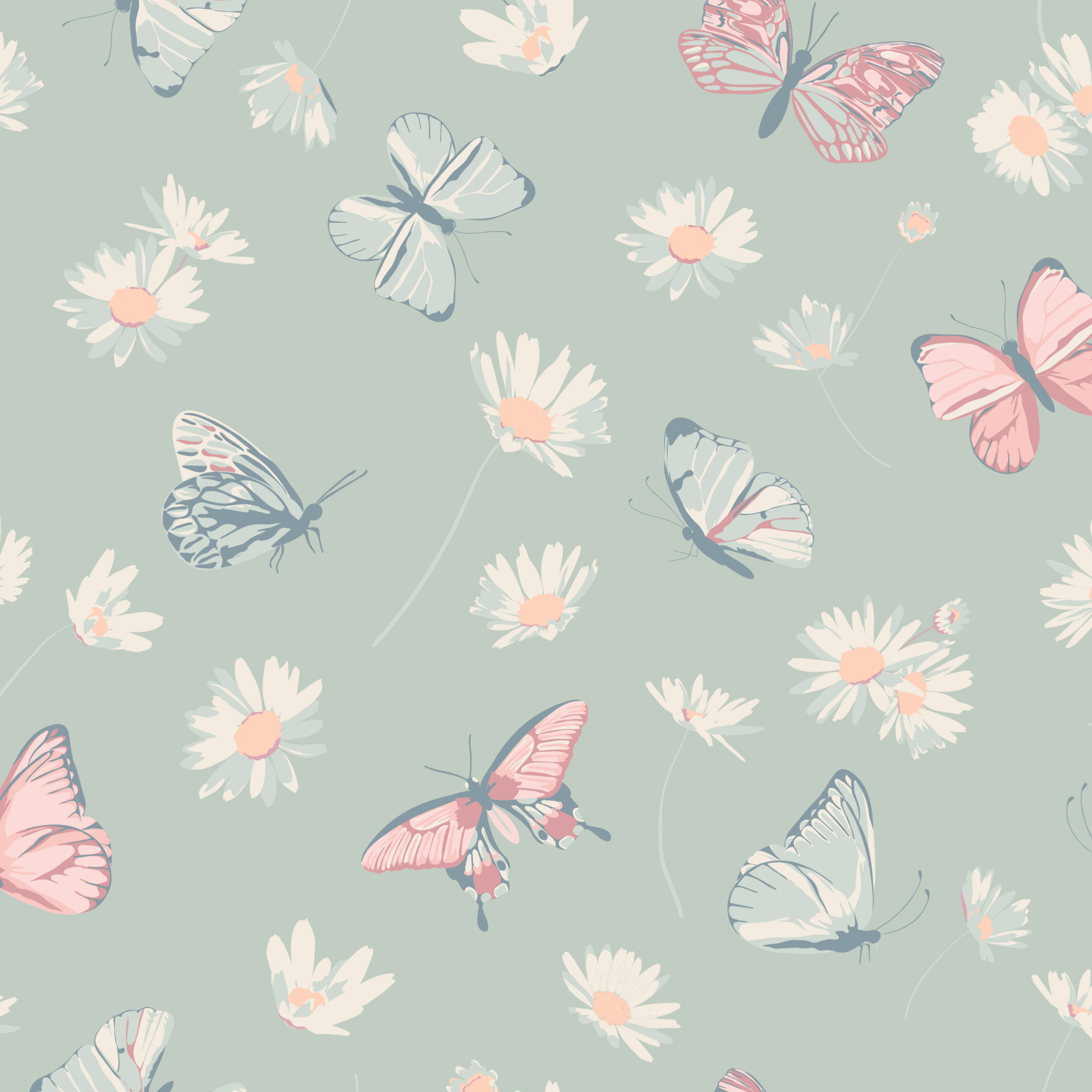 Mint Butterfly Daisy Tank Pajama Set