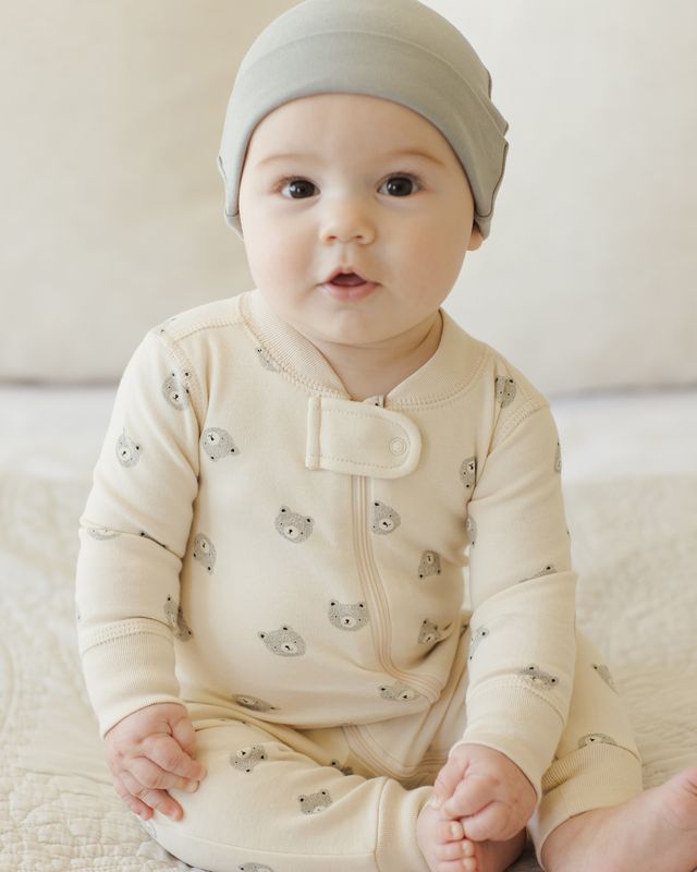 Steel Blue Knotted Baby Hat