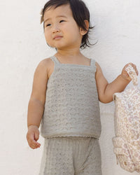 Sage Pointelle Knit Tank Short Set