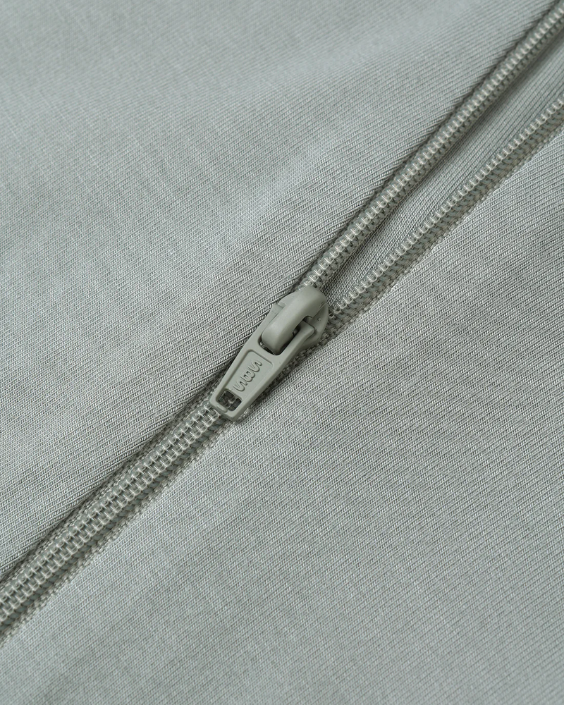 Steel Blue Bamboo Zip Footie