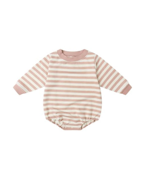 Pink Stripe Crewneck Bubble Romper