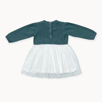 Teal Cable Knit Tutu Dress