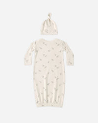 Elephants Bamboo Gown + Hat Set